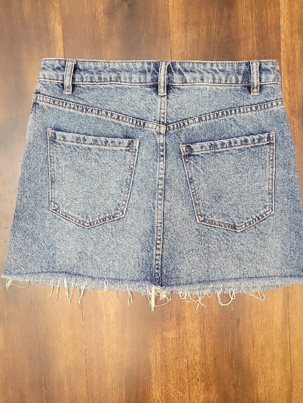 We The Free Light Blue Front-Zip Denim Mini Skirt - Picture 4 of 6